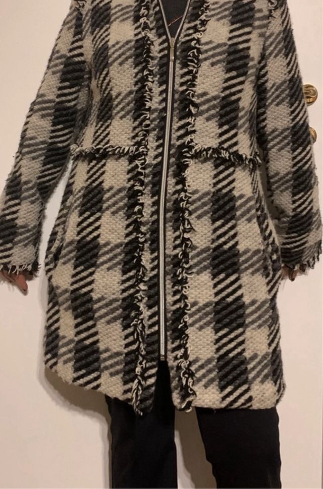 Cappotto nero/bianco Roberto Leon taglia 42