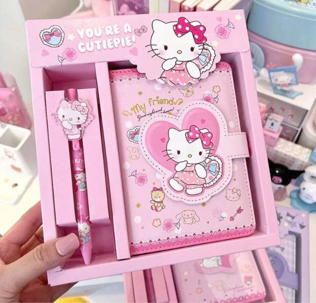 Set cuaderno y boli Hello Kitty