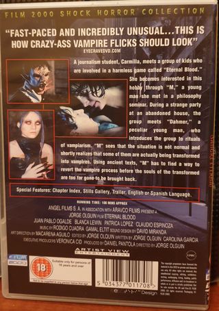 LOTE 1: PELÍCULAS DE TERROR EN DVD (EDICIONES UK)