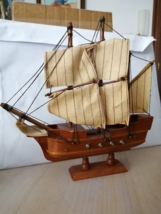 MAQUETA DIORAMA NAVIO GOLETA DE GUERRA BARCO NAO