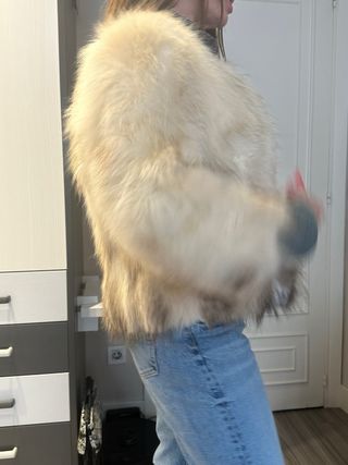 chaqueta piel zorro blanco