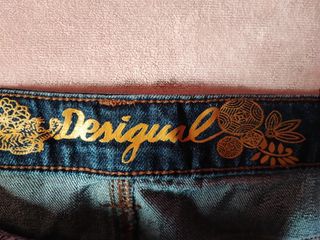 Falda Denim Desigual Bordados