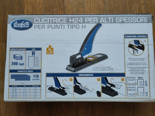 Cucitrice H24 Buffetti da tavolo alti spessori