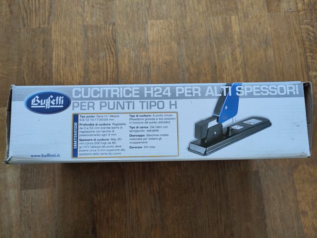 Cucitrice H24 Buffetti da tavolo alti spessori