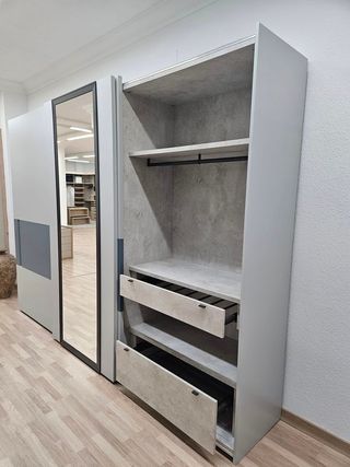 24522 ARMARIO 3P CORREDERA (GRIS-AZUL) *NUEVO EXP*