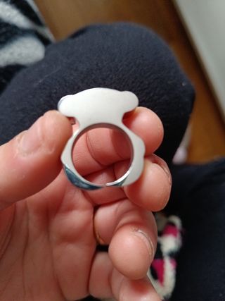 Anillo acero forma oso tous