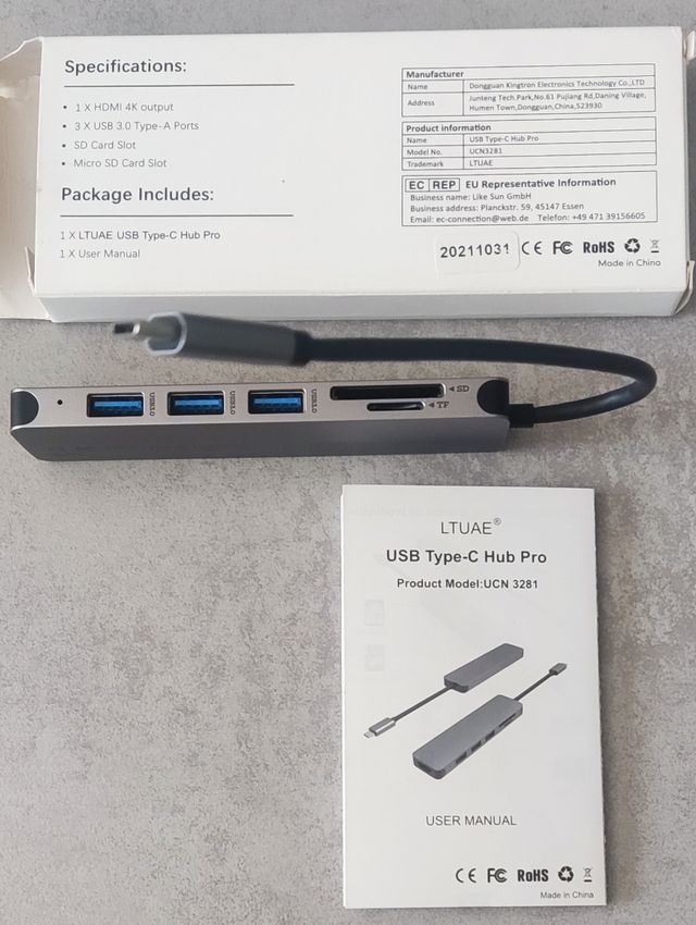 USB Type-C Hub Pro plateado