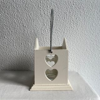 portavelas farol madera blanca corazon