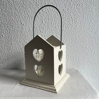 portavelas farol madera blanca corazon