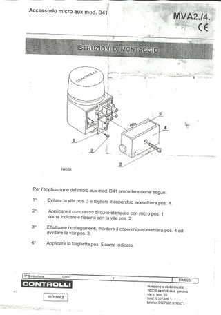 NUOVO Interruttore ausiliario per servomotore RBM