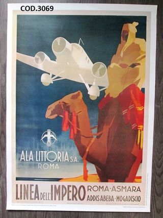 Poster pubblicitario ALA LITTORIA S.A. ROMA