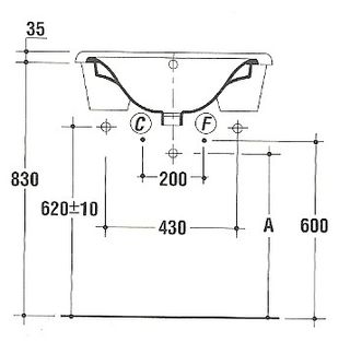 Lavabo semincasso Ideal Standard Diagonal T0840