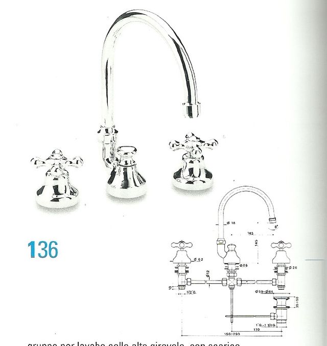 Set rubinetti GS Armonia nero-ottone