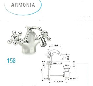 Set rubinetti GS Armonia nero-ottone