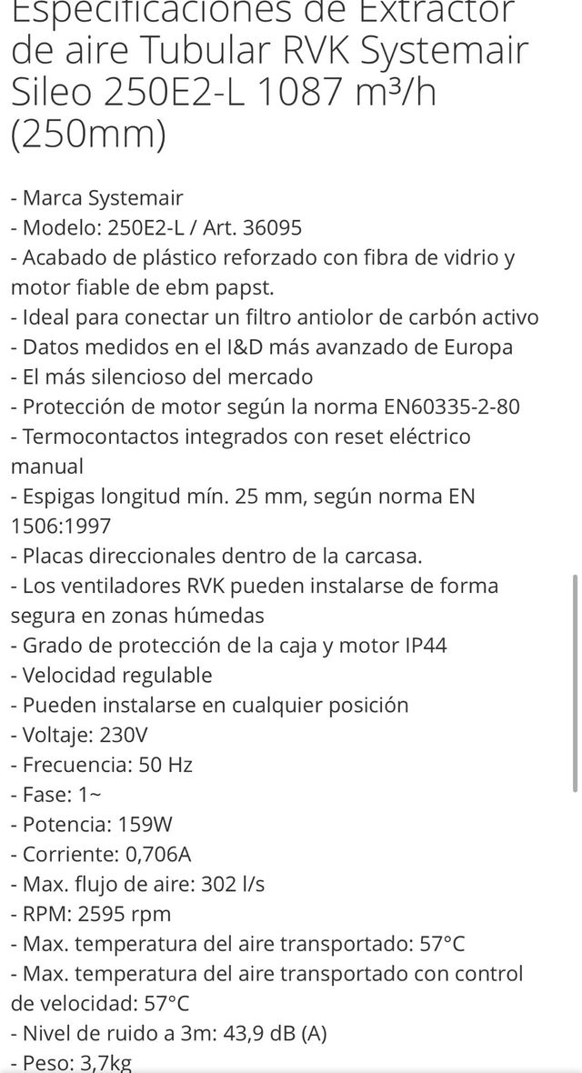 EXTRACTOR 250 RVK  Sileo 250E2-L