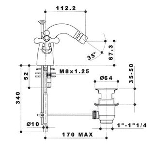 Set rubinetti lavabo-bidet GS Armonia bianco-otton