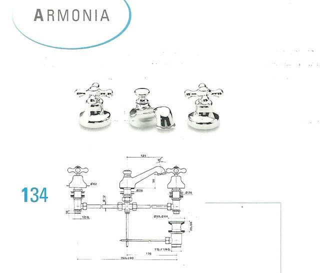 Set rubinetti GS Armonia bianco-cromo