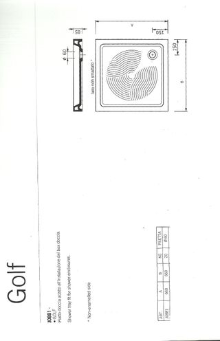 NUOVO Piatto doccia Dolomite cm 66x66
