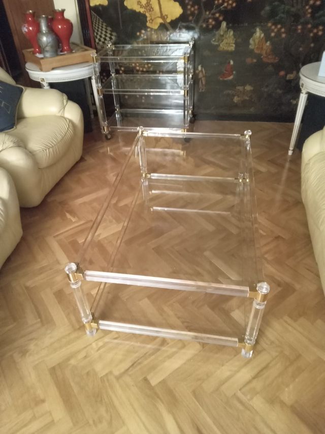 Mesa centro metacrilato y camarera