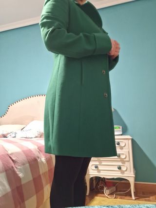 Abrigo de lana verde Benetton