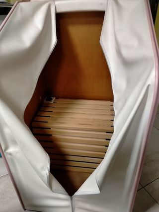 Sauna salvaspazio con interno in legno