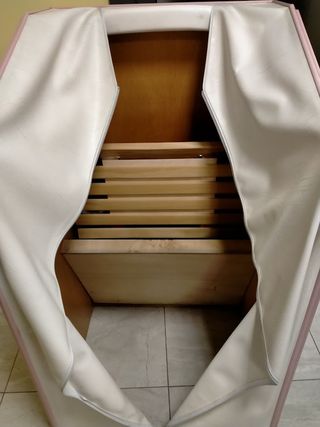 Sauna salvaspazio con interno in legno