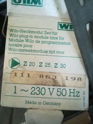 NUOVO orologio per pompa ricircolo Wilo