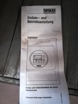 NUOVO orologio per pompa ricircolo Wilo