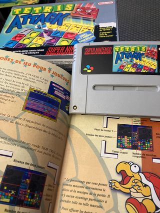 Super Nintendo Tetris Attack para uno y dos jugado