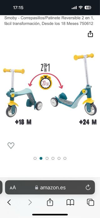 patinete smoby 2 en 1