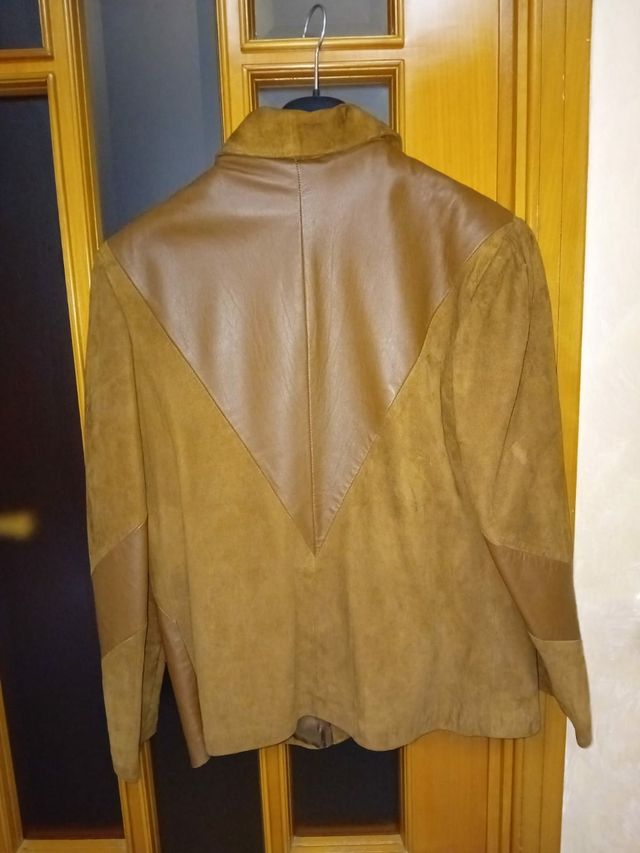 Giacca vintage primaverile in pelle taglia 46