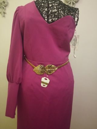 Vestido nuevo con manga  color buganvilla 
