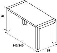 Mesa comedor extensible 140 a 240cm