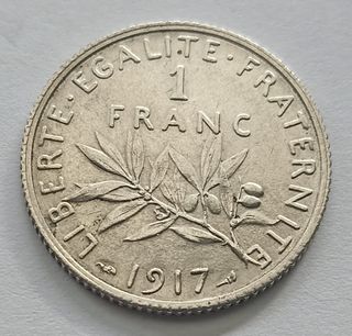 1 Franco 1917 Francia Plata 