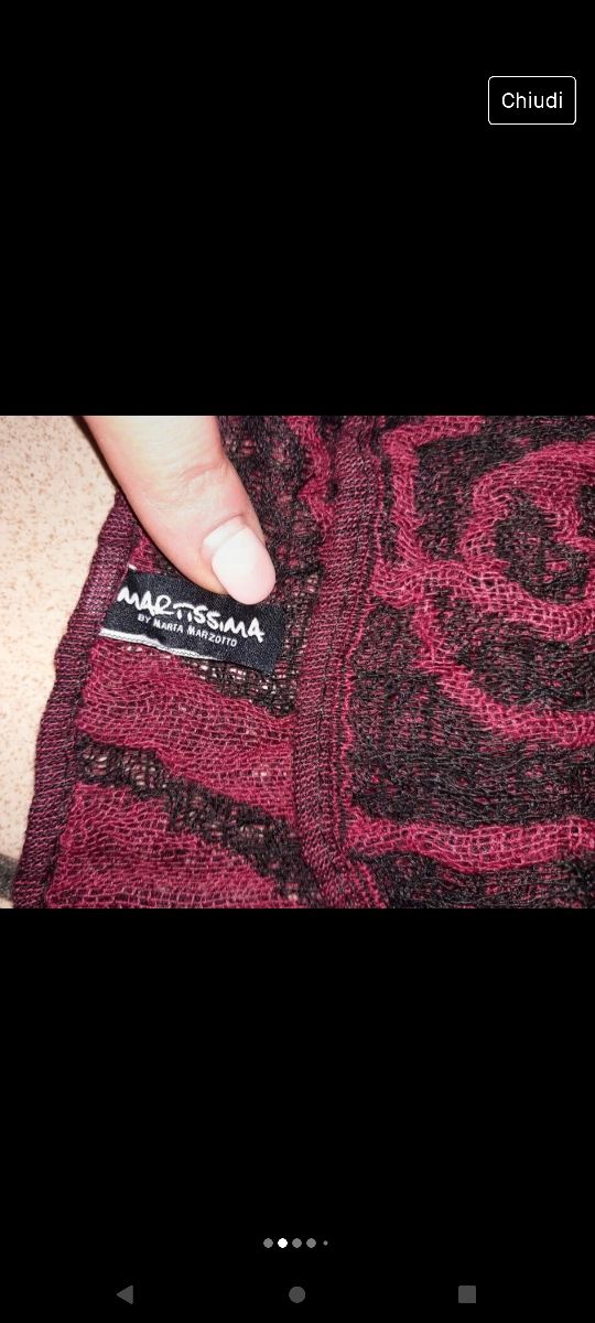 Scialle ampio Martissima double face bordeaux