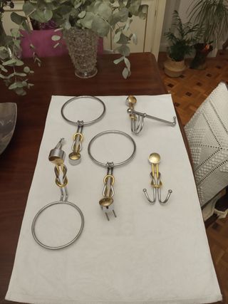 Apliques toalleros percha de baño cromado