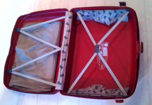 Maleta dura grande Samsonite granate