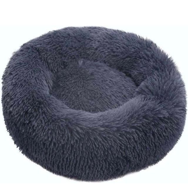 Cama redonda azul gato