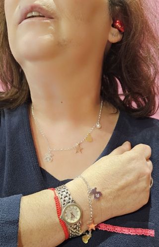 JUEGO DE COLLAR Y PULSERA TOUS, PLATA DE LEY 
