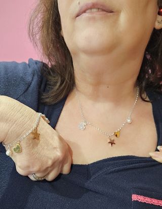JUEGO DE COLLAR Y PULSERA TOUS, PLATA DE LEY 