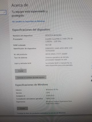 PC I5 7400+Gtx1660super(6GB)+16gb ram