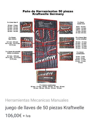 Paño de herramientas de 50 piezas  kraf
