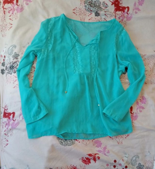 blusa turquesa mujer L 42