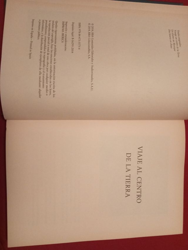 Libro "Viaje al centro de la Tierra"