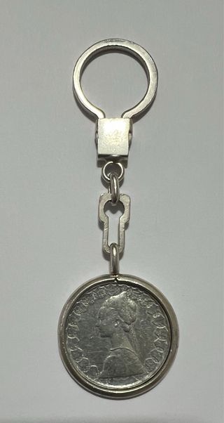 Portachiavi d’argento con 500 lire in argento