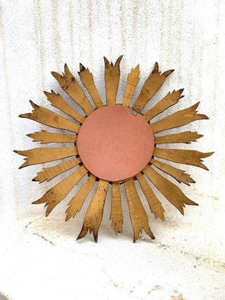 ANTIGUO ESPEJO SOL MADERA