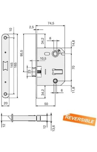 Cerradura con pestillo negro