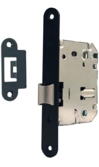 Cerradura con pestillo negro