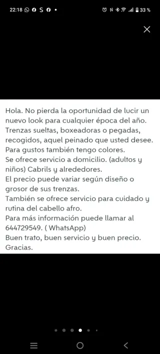 Peinadora peluquería infantil