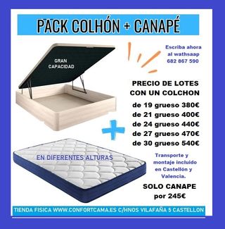 Canapé, cama abatible gran capacidad en Castellon
